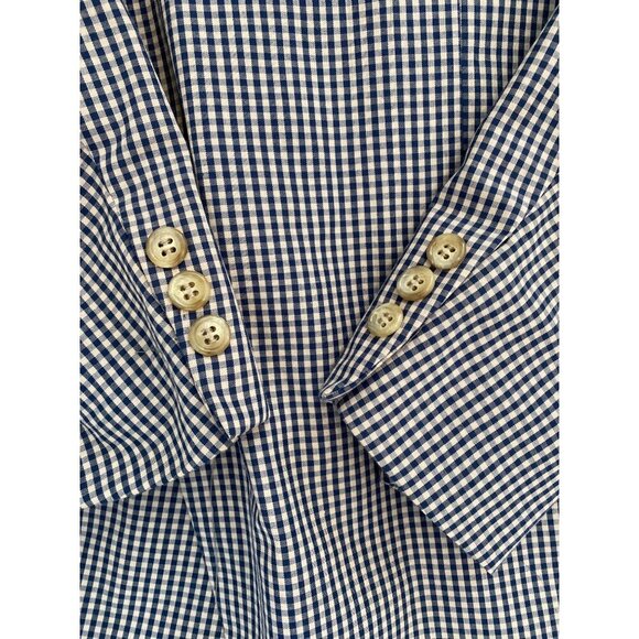 VINTAGE 70'S ORVIS MEN'S BLUE AND WHITE CHECKED BLAZER SPORTS COAT JACKET SZ 44L - Picture 4 of 9